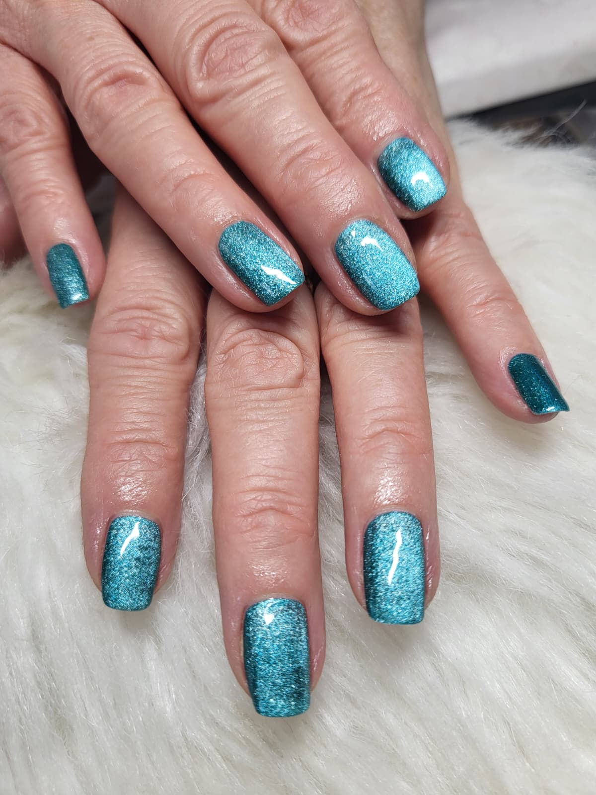 Sea blue glitter