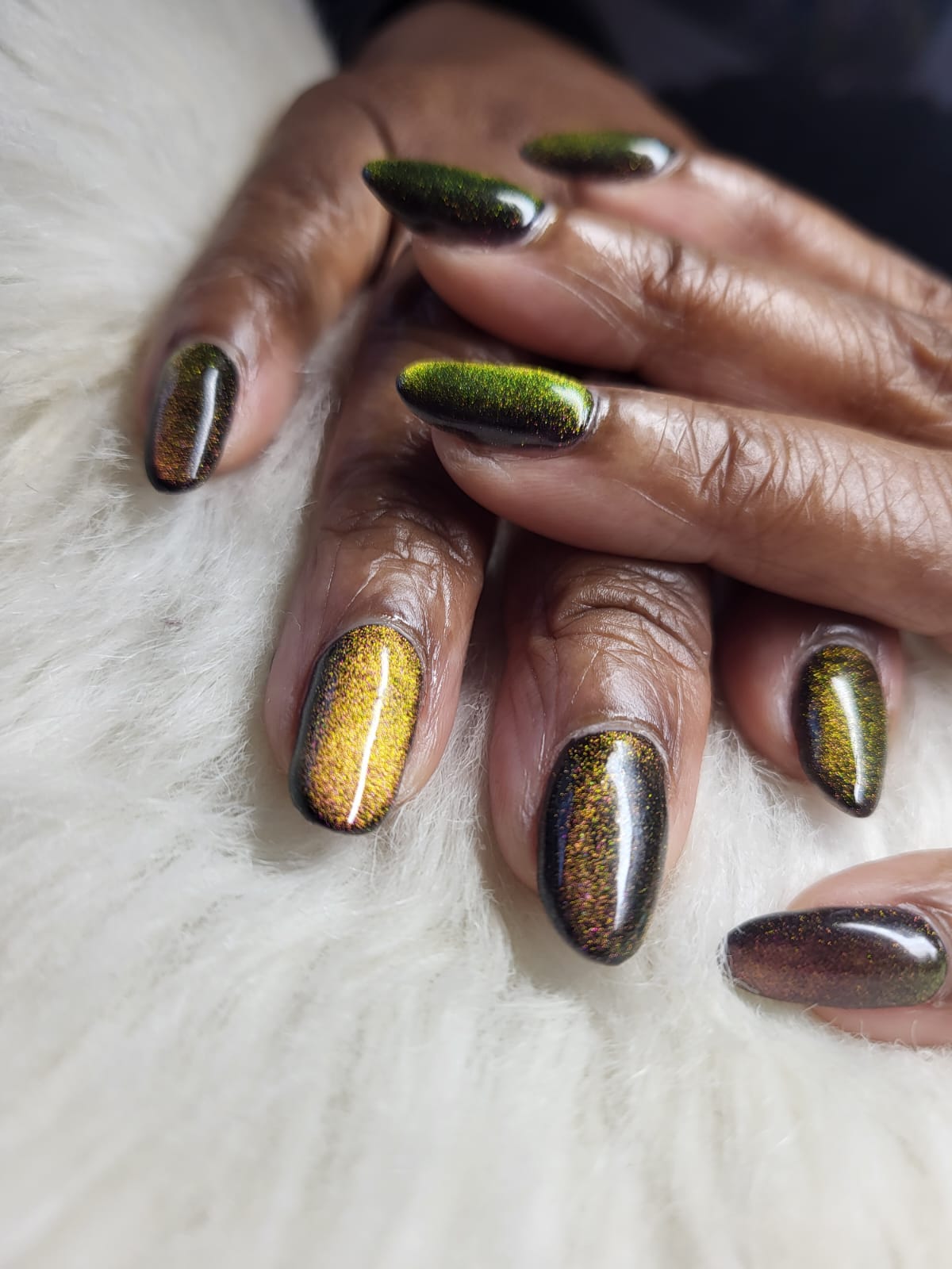 Gold and black velvet