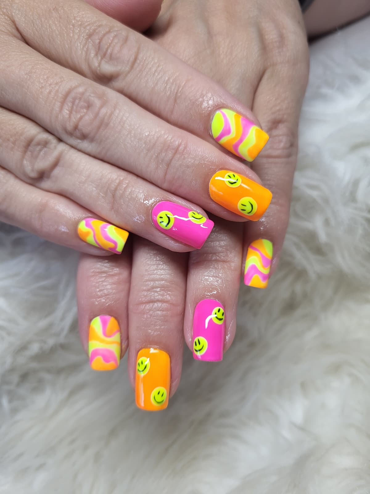 Groovy seventies pink yellow and orange